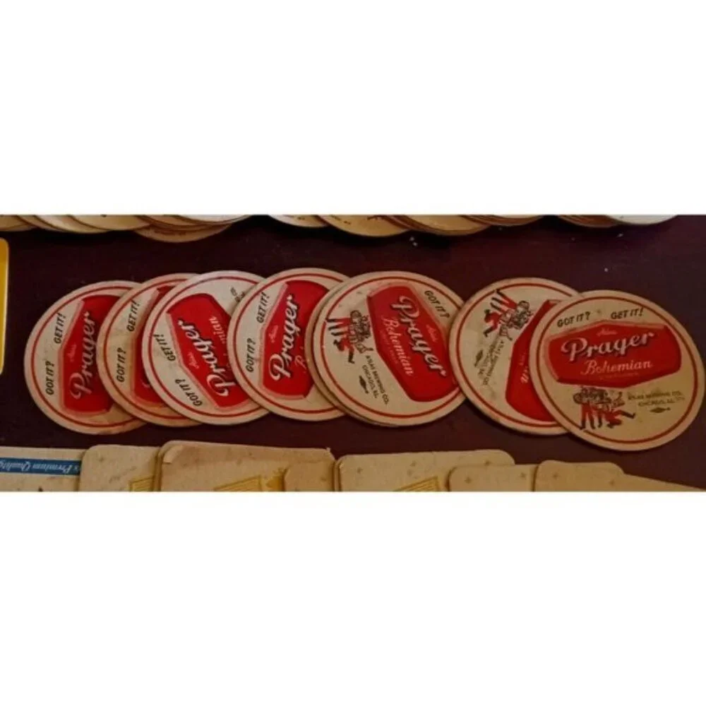 (8) Vintage Prager Beer Coasters